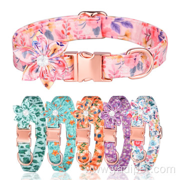 comfy flower Female girl gold metal buckle collar